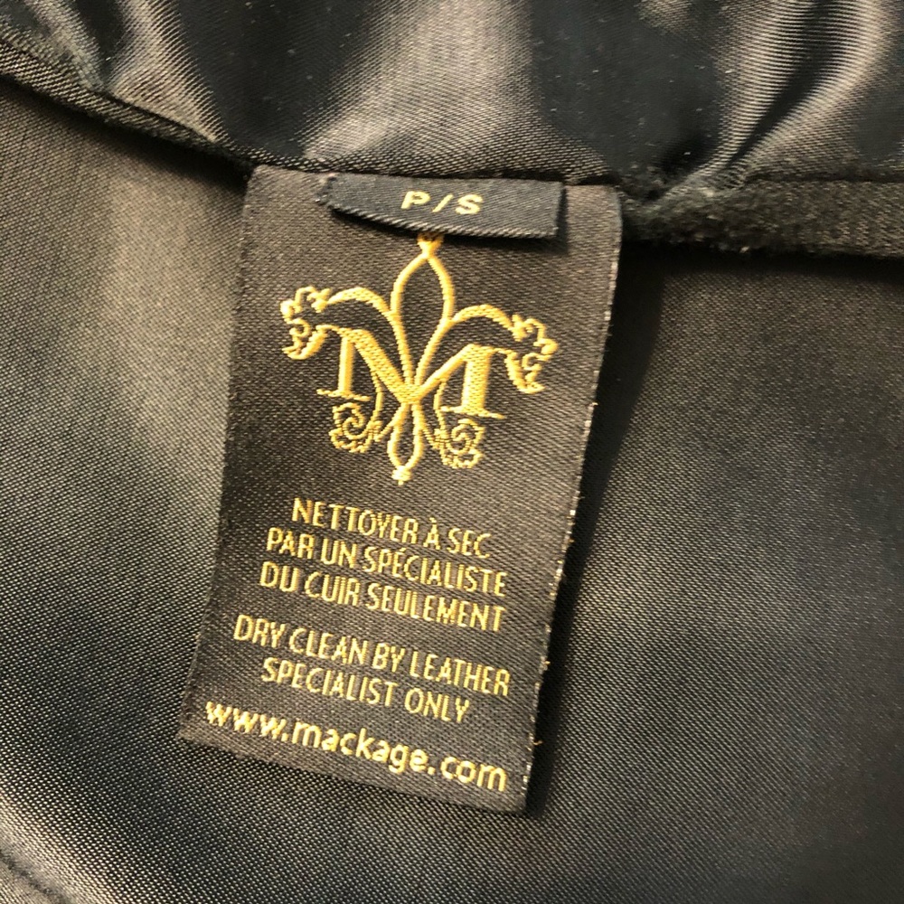 Mackage black wool, cashmere, and leather coat - Picture 7 of 9